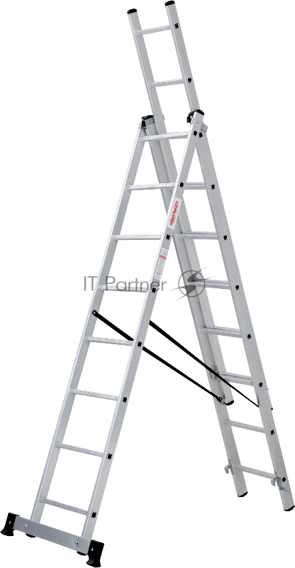 Лестница Новая Высота NV1230 двусторонняя алюминий трехсекционнаясекц. 8ступ. (1230308Y)