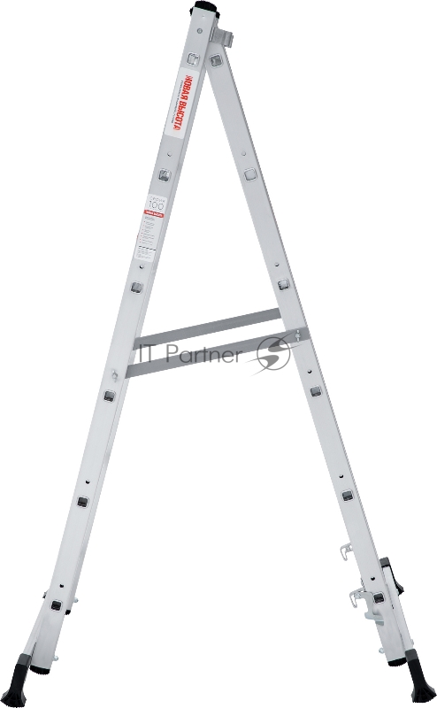 Лестница-помост Новая Высота NV1415 двусторонняя алюминий 6ступ. полупроф. (1415206)