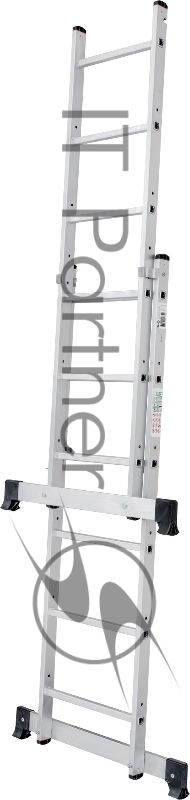 Лестница-помост Новая Высота NV1415 двусторонняя алюминий 6ступ. полупроф. (1415206)