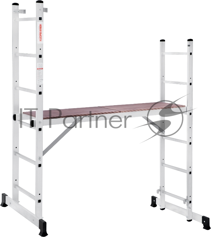 Лестница-помост Новая Высота NV1415 двусторонняя алюминий 6ступ. полупроф. (1415206)