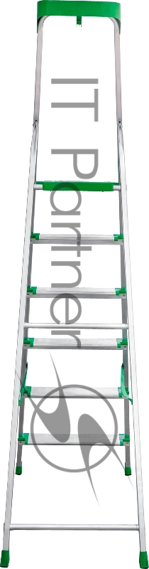 Стремянка Новая Высота NV2118 односторонняя алюминий 6ступ. полупроф. (2118106)