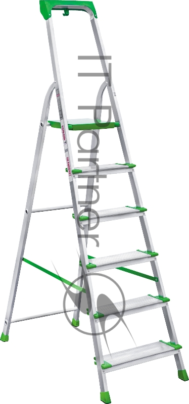 Стремянка Новая Высота NV2118 односторонняя алюминий 6ступ. полупроф. (2118106)