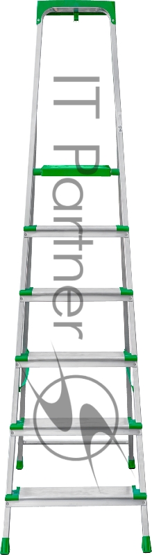 Стремянка Новая Высота NV2118 односторонняя алюминий 6ступ. полупроф. (2118106)