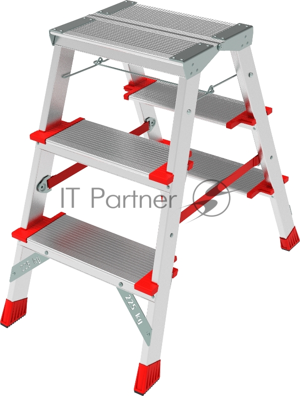 Стремянка Новая Высота NV5120 двусторонняя алюминий 3ступ. полупроф. (5120203)