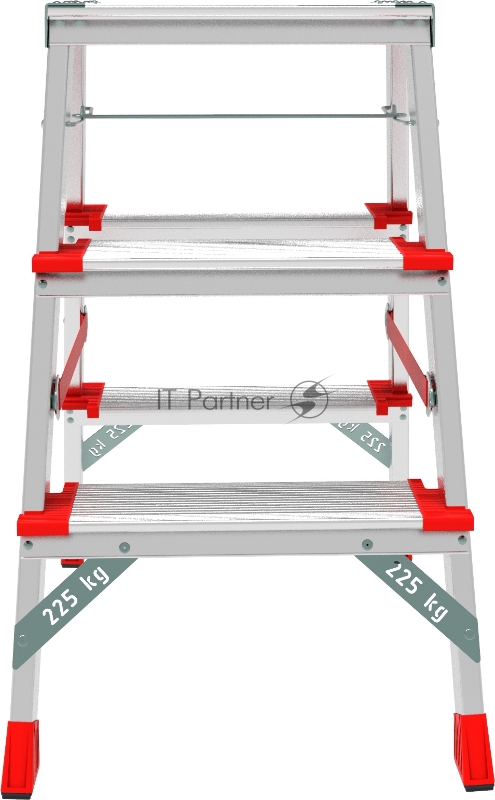 Стремянка Новая Высота NV5120 двусторонняя алюминий 3ступ. полупроф. (5120203)