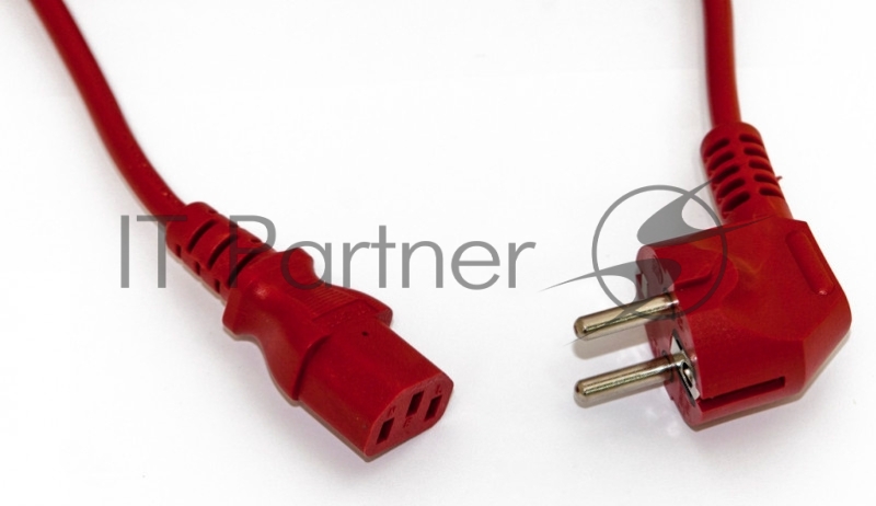 Шнур для блока питания Hyperline, IEC 320 C13, вилка Schuko, 1.8 м, 10А, цвет: красный