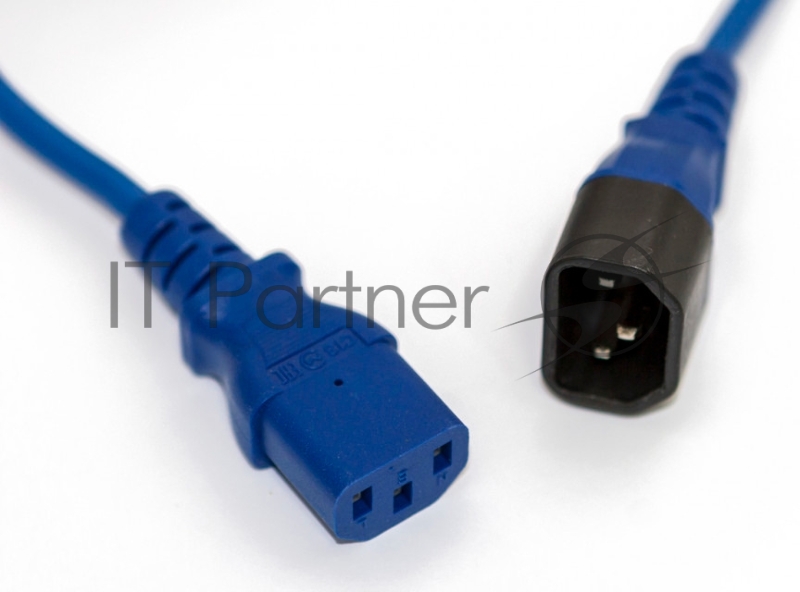 Шнур для блока питания Hyperline PWC-IEC13-IEC14, IEC 320 C13, вилка C14, 5 м, 10А, провода 3 х 1,0 кв. мм, цвет: синий