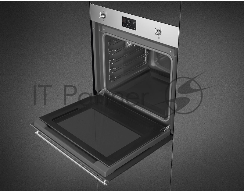 Встраиваемая электрическая духовка SMEG Classica, Многофункциональный духовой шкаф с пиролизом, 60 см, 10 функций, нержавеющая сталь