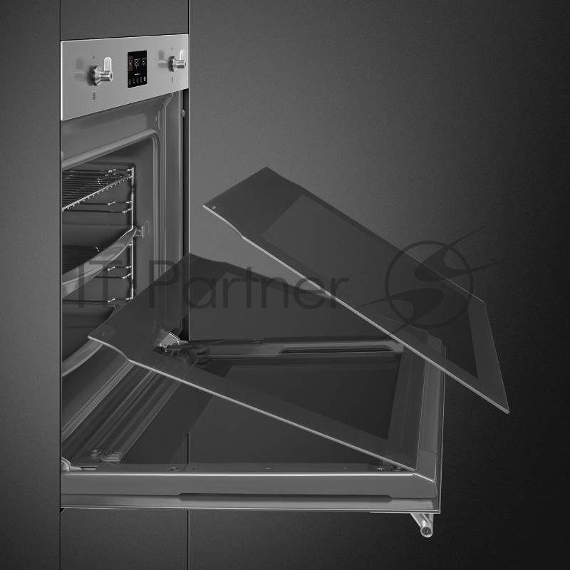 Встраиваемая электрическая духовка SMEG Classica, Многофункциональный духовой шкаф с пиролизом, 60 см, 10 функций, нержавеющая сталь