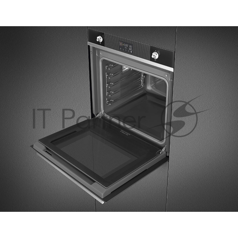 Встраиваемая электрическая духовка SMEG Многофункциональный духовой шкаф, 60 см, 10 функций, черное стекло