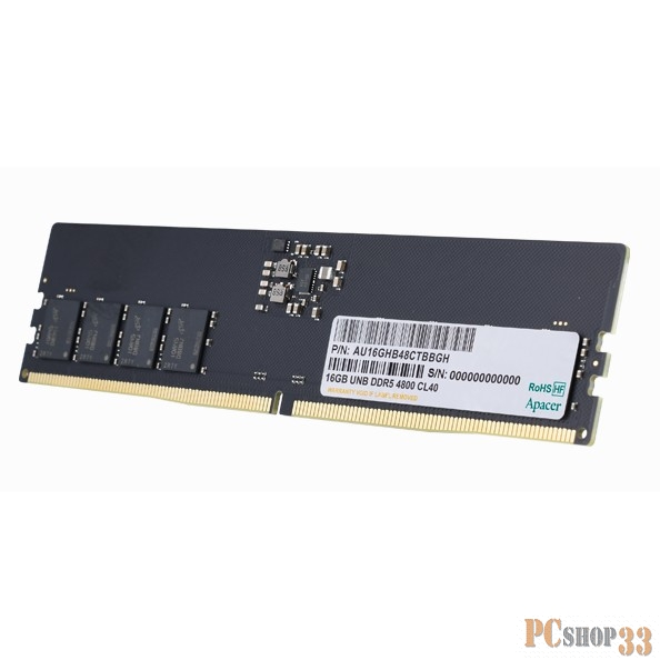 Модуль памяти Apacer DDR5 16GB 4800MHz DIMM (PC5-38400) CL40 1.1V (Retail) 2048*8 (AU16GHB48CTBBGH/FL.16G2A.PTH)