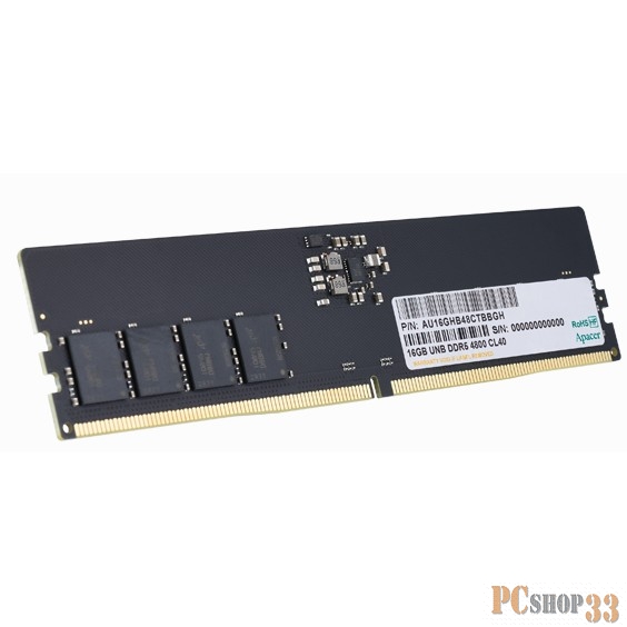 Модуль памяти Apacer DDR5 16GB 4800MHz DIMM (PC5-38400) CL40 1.1V (Retail) 2048*8 (AU16GHB48CTBBGH/FL.16G2A.PTH)