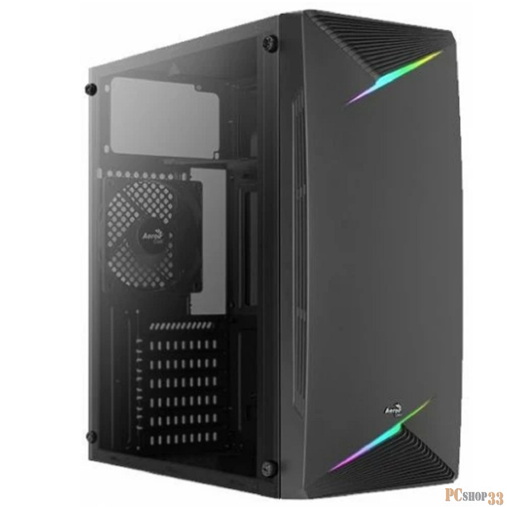 Корпус MidiTower AeroCool TALON-A-BK-v1 (ATX, Acrylic Window, RGB, USB3.0 x1, USB2.0 x2, 120mm Black Fan x1) (4711099472420)