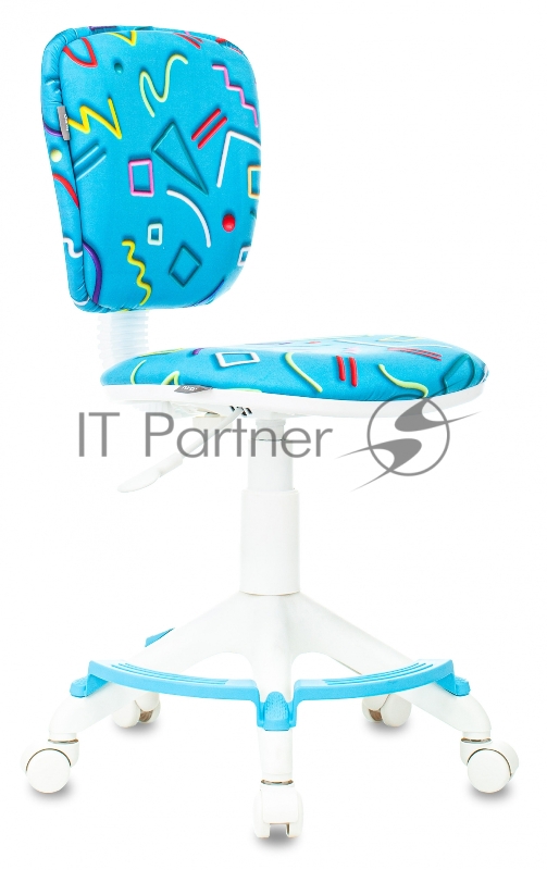 Кресло детское Бюрократ CH-W204/F голубой Sticks 06 крестовина пластик подст.для ног пластик белый