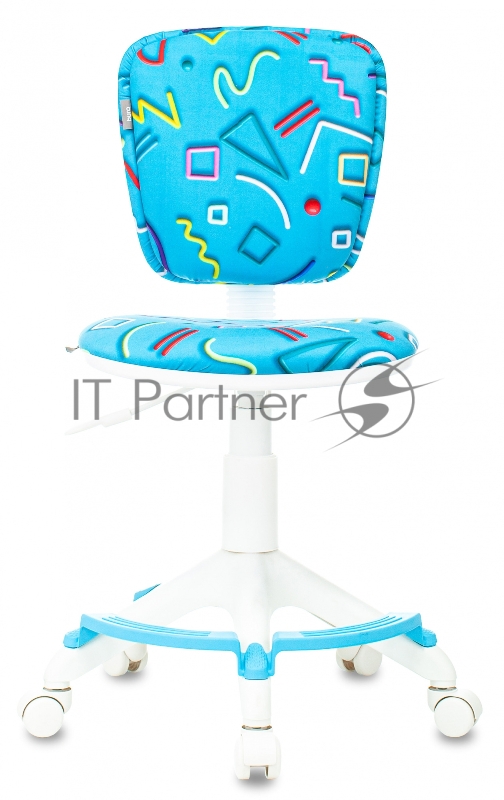 Кресло детское Бюрократ CH-W204/F голубой Sticks 06 крестовина пластик подст.для ног пластик белый