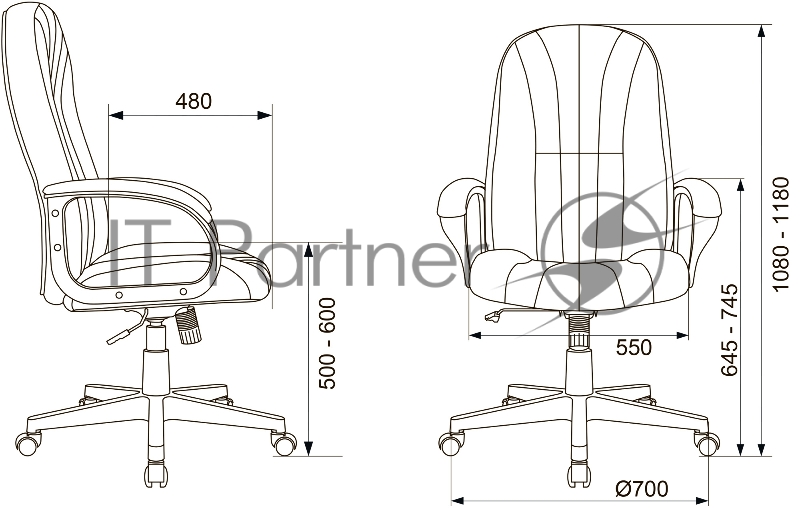 Кресло руководителя Бюрократ T-898AXSN коричневый 38-414 крестовина пластик