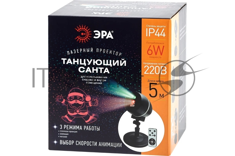 Проектор Laser Танцующий Санта, IP44, 220В (12/180) ЭРА