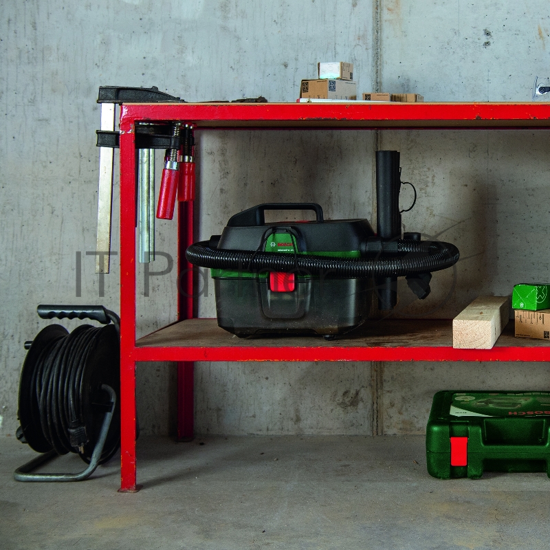 Строительный пылесос Bosch AdvancedVac 18-8 (без акк. и з.у.) 1000Вт (уборка: сухая/влажная) зеленый