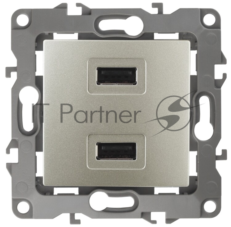 ЭРА 12-4110-04 Устройство зарядное USB, 230В/5В-2100мА, IP20, шампань Б0027494