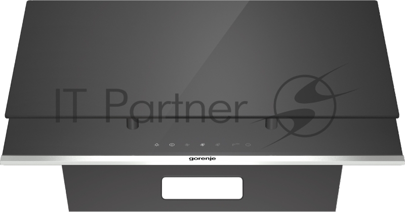 Вытяжка наклонная Gorenje WHI649X21P, 740 м?/ч, 250 Вт, режимы - отвод, циркуляция, ширина 60 см, нержавеющая сталь, черное стекло