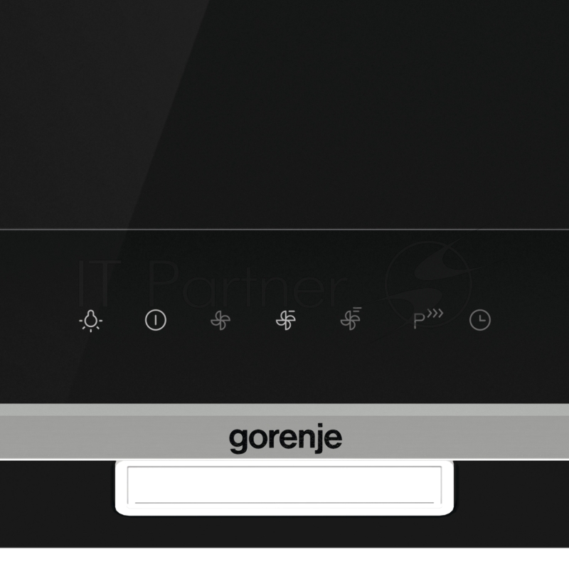 Вытяжка наклонная Gorenje WHI649X21P, 740 м?/ч, 250 Вт, режимы - отвод, циркуляция, ширина 60 см, нержавеющая сталь, черное стекло