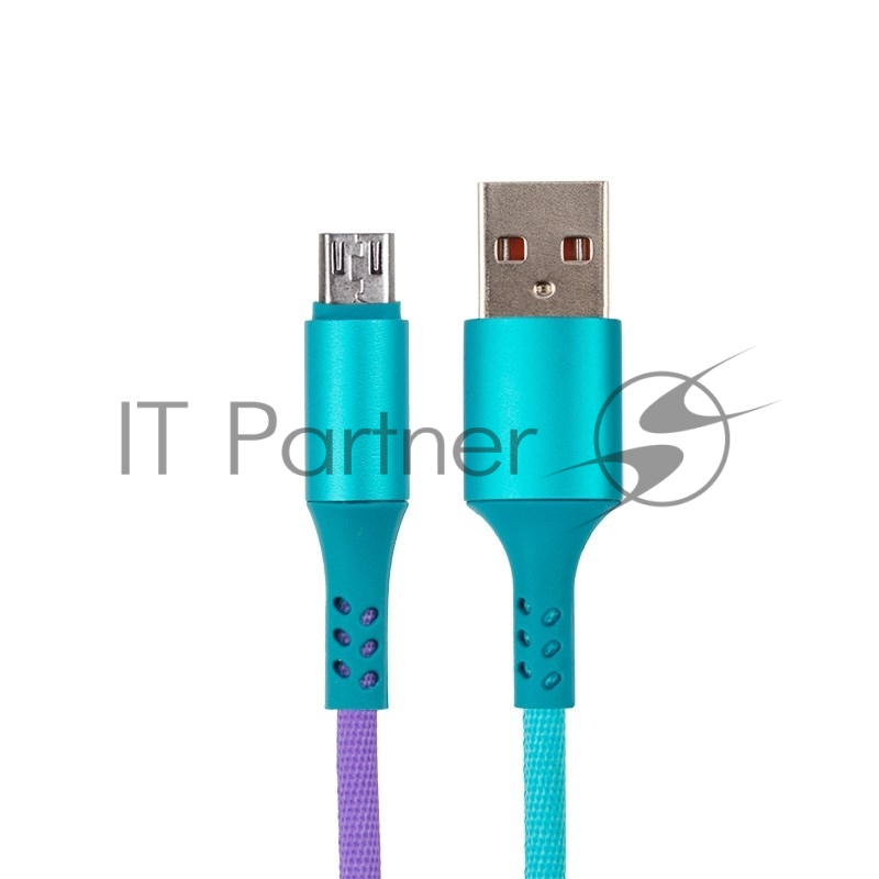 Кабель micro USB, шнур текстиль, разноцветный RAINBOW