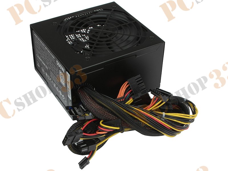 Блок питания 500Вт Cooler Master Masterwatt Lite 500 MPX-5001-ACABW ATX12V V2.31 (20/24+4/8+6/8pin, вентилятор d120мм) + кабель питания EURO (1.5м)