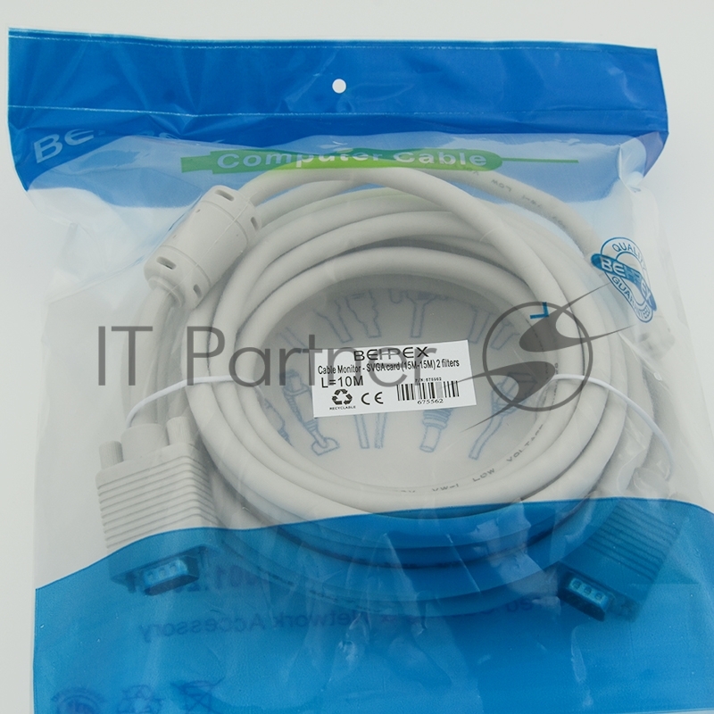 Кабель монитор - SVGA card (15M-15M) 2 filters 10m