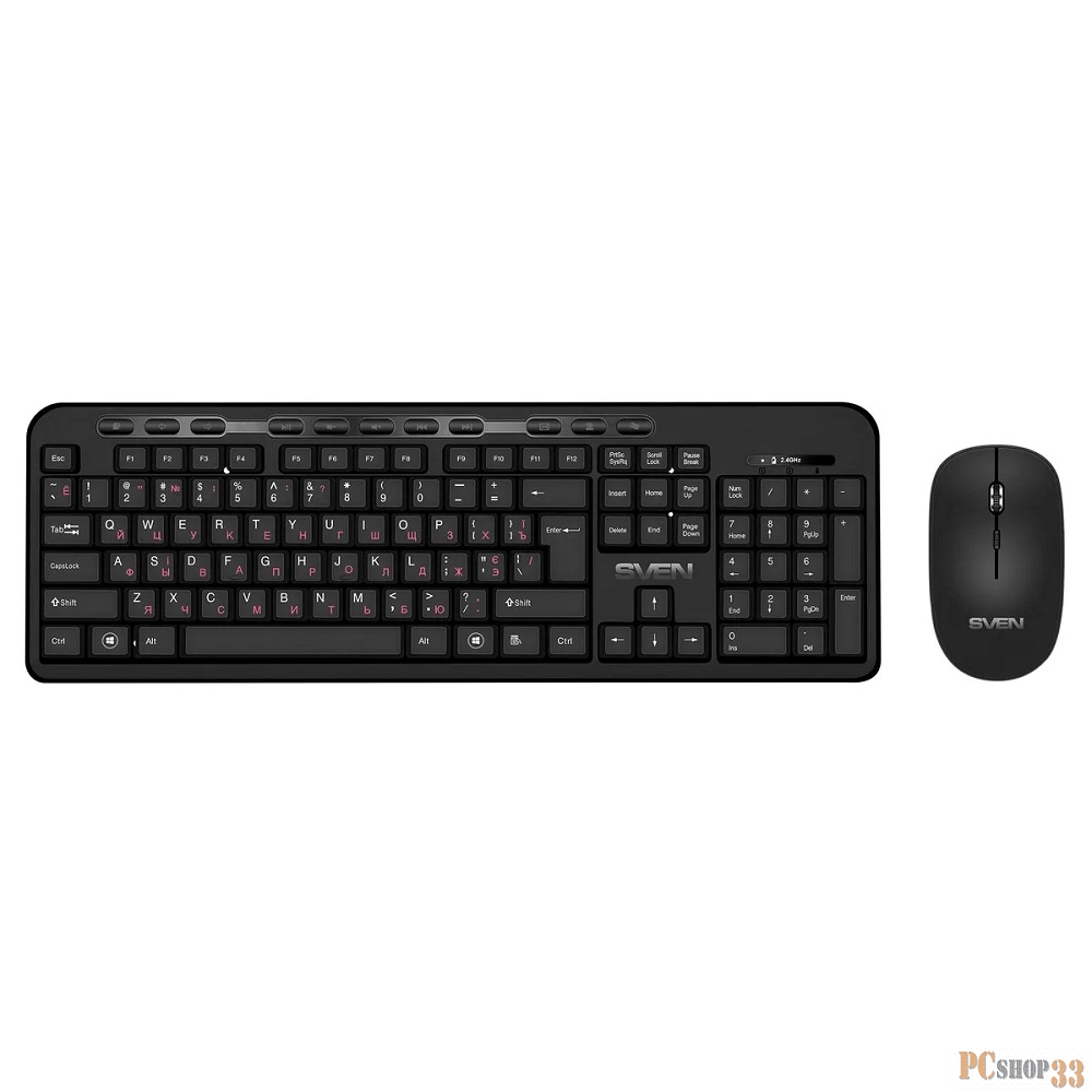 Набор SVEN KB-C3200W беспроводные клавиатура и мышь, чёрные