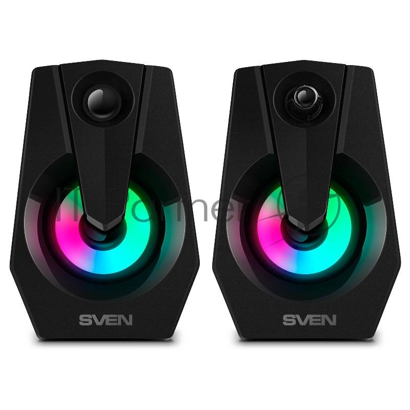 Колонки Sven 370 2.0 чёрные (2x2W, USB, RGB подсветка)