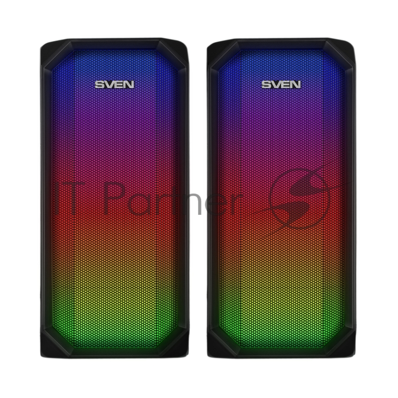 Колонки Sven 420 2.0 чёрные (2x5W, USB, Bluetooth, RGB подсветка, ПДУ)