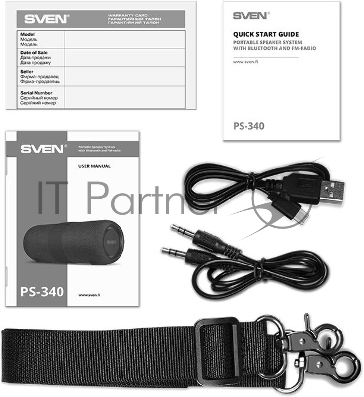 Мобильные колонки Sven PS-340 2.0 чёрные