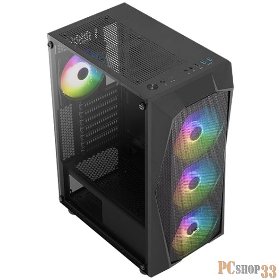 Корпус MidiTower AeroCool FALCON-G-BK-v2 (ATX, USB3x2, USB2x1, RGB fan x4, без БП) (4711099472338)