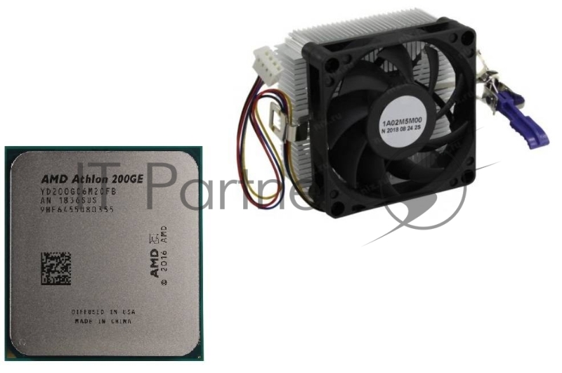 Процессор AMD Athlon 200GE BOX Radeon Vega Graphics 35W, 2C/4T, 3.2Gh(Max), 5MB(L2+L3), AM4 (YD200
