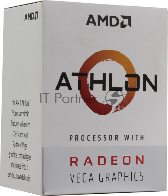 Процессор AMD Athlon 200GE BOX Radeon Vega Graphics 35W, 2C/4T, 3.2Gh(Max), 5MB(L2+L3), AM4 (YD200