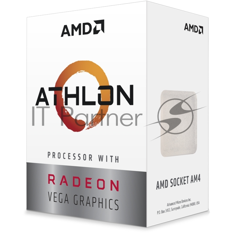 Процессор AMD Athlon 200GE BOX Radeon Vega Graphics 35W, 2C/4T, 3.2Gh(Max), 5MB(L2+L3), AM4 (YD200