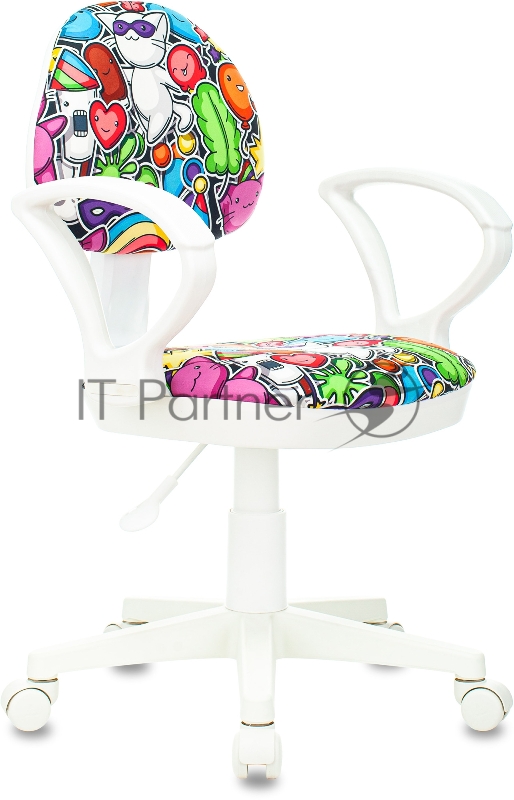 Кресло детское Бюрократ KD-3/WH/ARM мультиколор маскарад крестовина пластик пластик белый