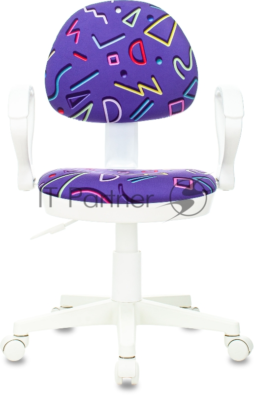 Кресло детское Бюрократ KD-3/WH/ARM фиолетовый Sticks 08 крестовина пластик пластик белый