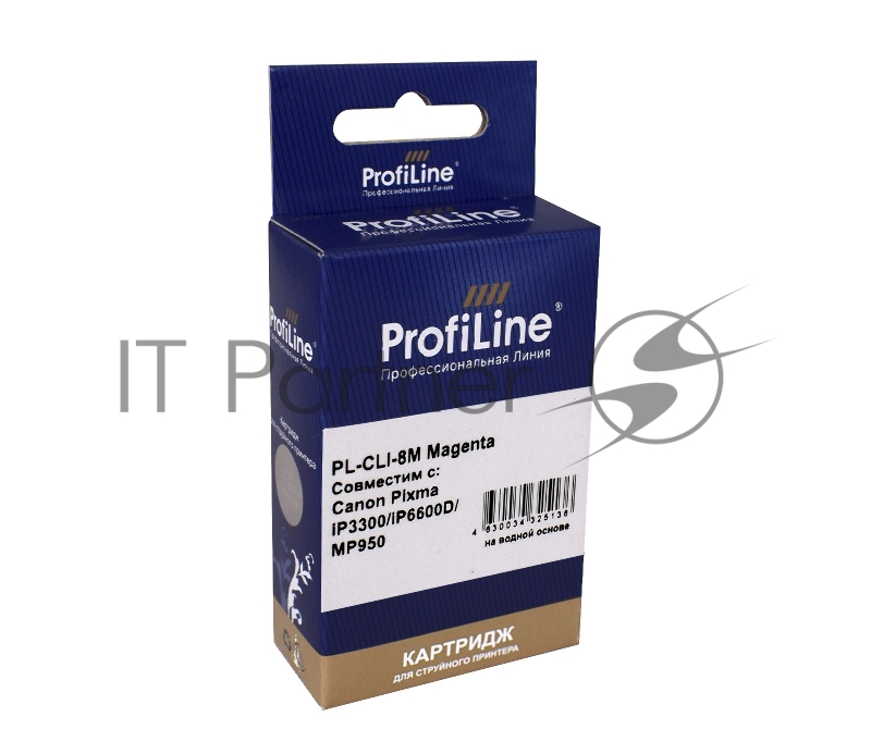 Картридж PL-CLI-8M для принтеров Canon Pixma iP3300/iP6600D/MP950 с чипом Magenta водн ProfiLine