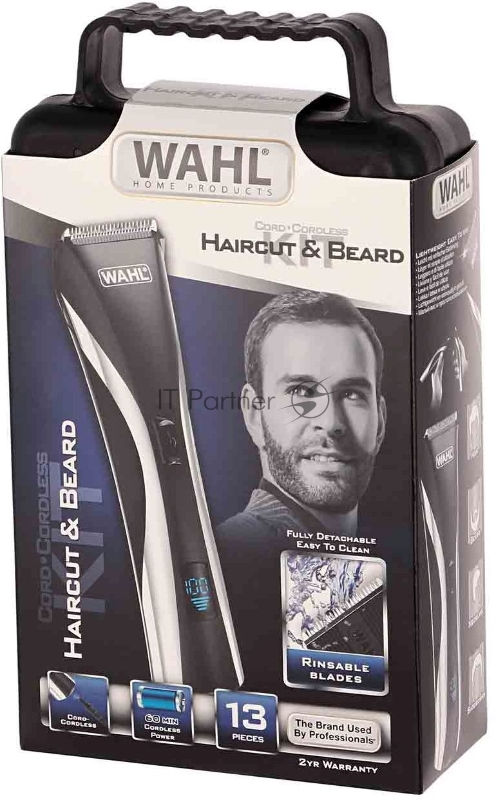 Машинка для стрижки Wahl Hair & Beard LCD черный