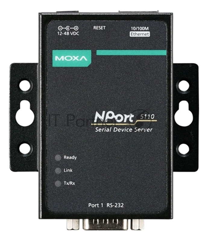 Преобразователь MOXA NPort 5110-T 1 Port RS-232 device server,DB9,t:-40/+70, без адаптера питания