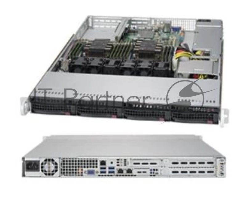 Корпус Supermicro CSE-815TQC-605WB, 1U, WIO.