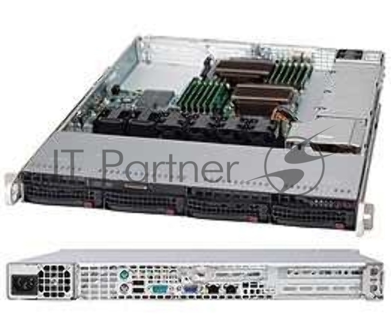 Корпус Supermicro CSE-815TQC-605WB, 1U, WIO.