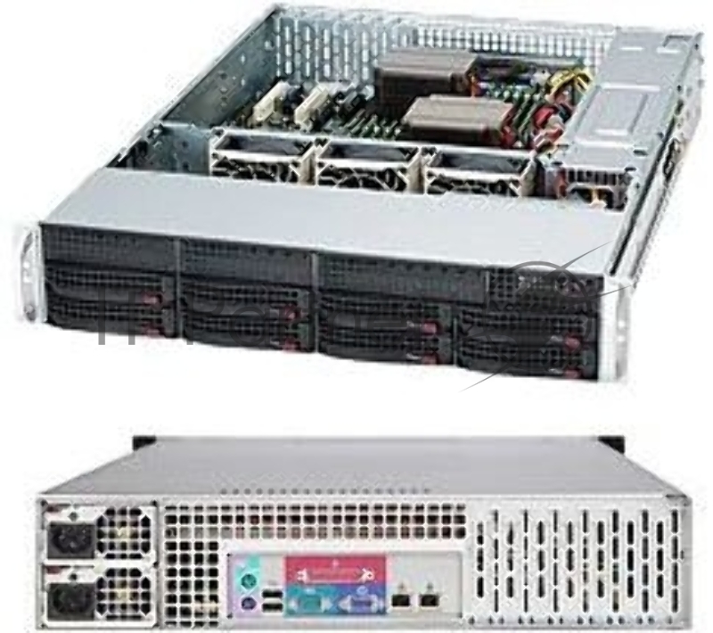 Корпус SuperMicro CSE-825TQC-R802LPB 2U SC825TQC 8 x 3.5 hot-swap SAS3/SATA LP Chassis w/ Red. 800W PWS