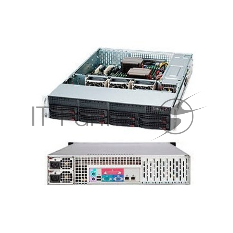 Корпус SuperMicro CSE-825TQC-R802LPB 2U SC825TQC 8 x 3.5 hot-swap SAS3/SATA LP Chassis w/ Red. 800W PWS