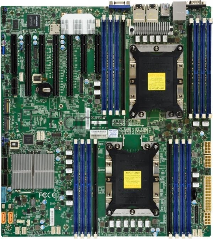 Материнская Плата SuperMicro MBD-X11DPH-I-O Soc-2011 iC621 eATX 16xDDR4 10xSATA3 SATA RAID 88E1512 2хGgbEth Ret