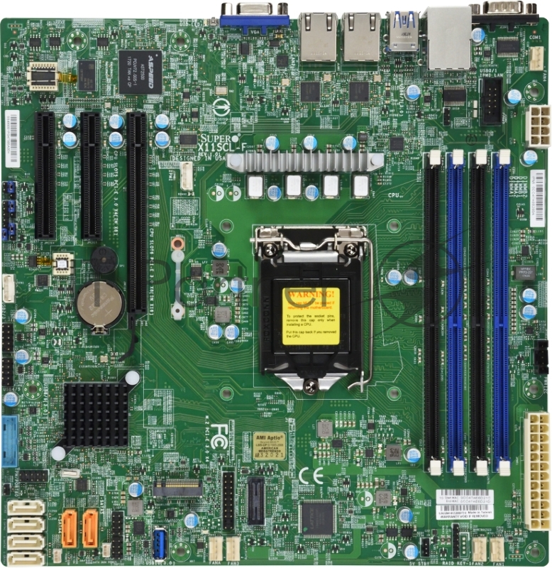 Материнская плата Supermicro MBD-X11SCL-F-O - microATX, LGA1151v2, iC242, 4xDDR4, 6xSATA, 2x1GbE, IPMI, VGA