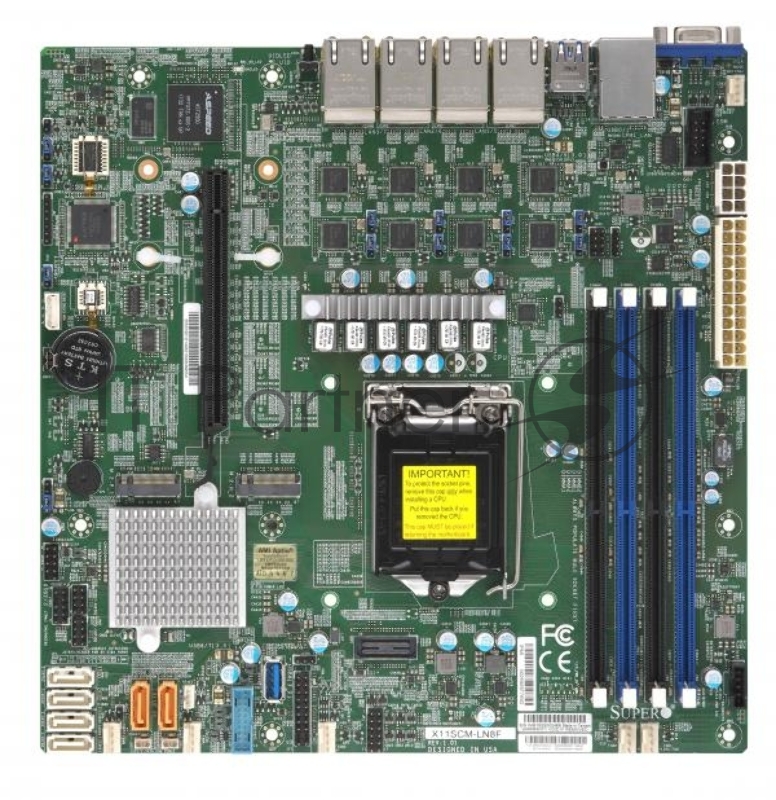 Материнская Плата SuperMicro MBD-X11SCM-LN8F-O Soc-1151 iC246 mATX 4xDDR4 6xSATA3 SATA RAID i210AT 8xGgbEth Ret