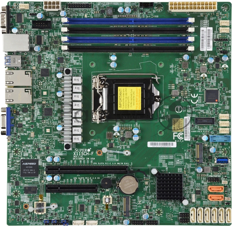 Материнская Плата SuperMicro MBD-X11SCH-F-O Soc-1151 iC246 mATX 4xDDR4 8xSATA3 SATA RAID i210 2хGgbEth Ret