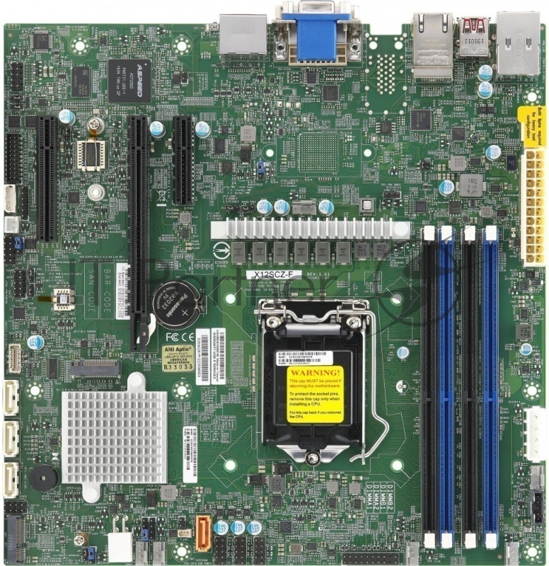 Материнская плата SuperMicro MBD-X12SCZ-F-O /Single LGA1200,Intel® W480,4xDDR4,4xSATA (RAID 0,1,5,10),1xDOM,2x1GbE (Intel® I219LM+I210-AT),IPMI 2.0 with LAN,1xPCI-Ex16+2xPCI-Ex4,1xM2 PCI-e3.0x4/SATA (2280,22110),1xM2 PCI-e3.0x1/CNVi (2230),Audio ALC